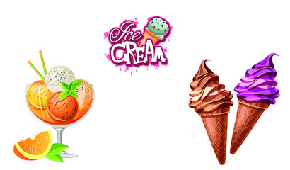 Set of cream Delicious flavors