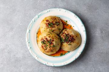 A dish from the Siirt region, one of the traditional delicious Turkish cuisine. Kibbeh is a popular dish in Middle Eastern cuisine (Turkish name; icli kofte - Kitel - Siirt kofte)