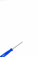 blue flathead screwdriver on white background