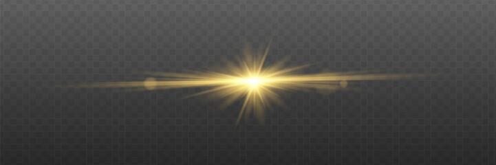 Lens flare vector illustration. Glowing spark light effect isolated.