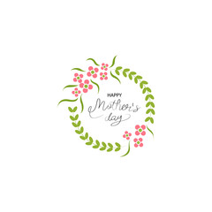 Obraz premium Happy Mother`s Day elegant lettering banner. vector text background for Mother's Day