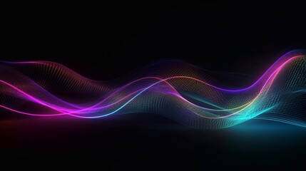 Fototapeta premium A background with curved abstract neon lines. Generative AI.