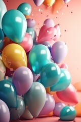 Fototapeta na wymiar Colorful Balloons Bring Joy to Any Room Generative AI