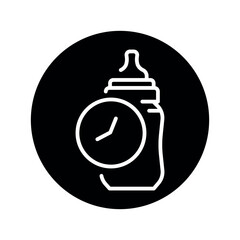 Time feeding breast milk olor line icon. Pictogram for web page