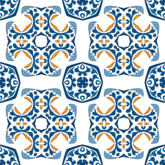 Seamless pattern inspired by Portuguese tiles