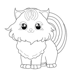 Cartoon Birman cat coloring page. Coloring page or book for kids. Hand drawn cartoon Birman cat vector illustration.