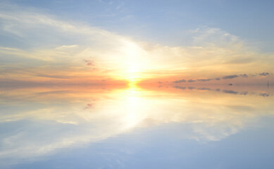 the reflection of a beautiful sunset in the caribbean sea