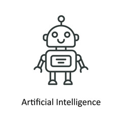 artificial intelligence Vector  outline Icons. Simple stock illustration stock
