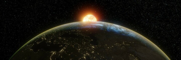 3D illustration of an exoplanet.