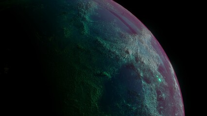 Obraz na płótnie Canvas 3D illustration of an exoplanet.
