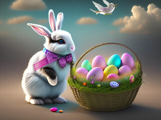 Cute Easter Bunny Background