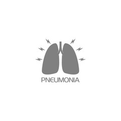 Lungs pneumonia icon isolated on transparent background