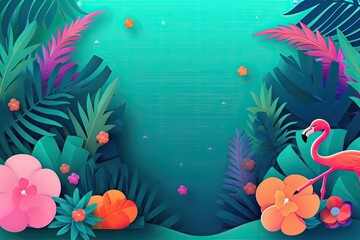 Obraz na płótnie Canvas Beautiful summer colors. Tropical leaves wallpaper. Generative AI