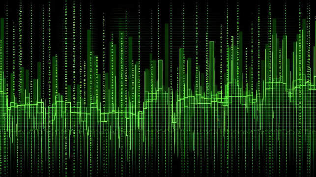 A green Trend Chart illustration, Generative AI