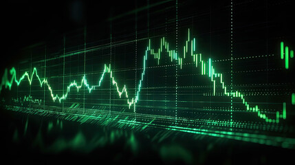 A green Trend Chart illustration, Generative AI