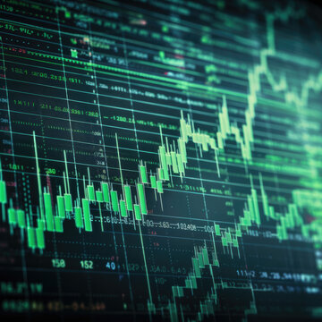 A green Trend Chart illustration, Generative AI