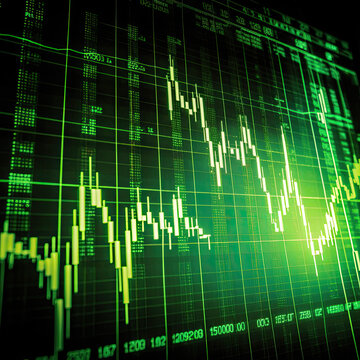 A green Trend Chart illustration, Generative AI