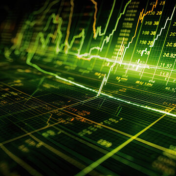A green Trend Chart illustration, Generative AI