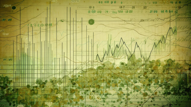 A green Trend Chart illustration, Generative AI