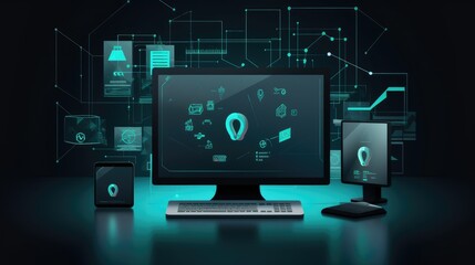 Importance of online security and the need to protect personal and sensitive information from cyber threats concept. Generative AI