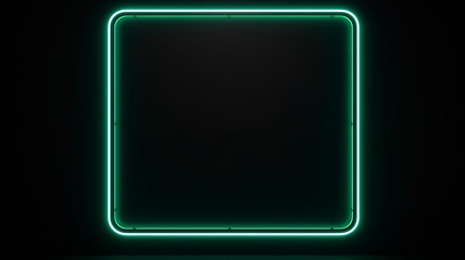 Neon glowing rectangle border, graphic resource for banner design or background wallpaper with empty space for image mock up or text.