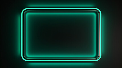 Neon glowing rectangle border, graphic resource for banner design or background wallpaper with empty space for image mock up or text.