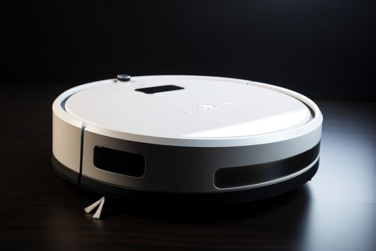 High tech robot vacuum cleaner effortlessly tidies up the space Generative AI