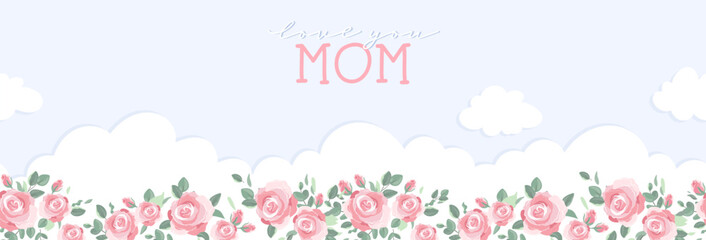 Lovely hand written Mother's Day design with cute flowers, great for cards, banners, wallpapers, gift bags - vector design