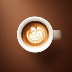 cup of coffee made by a barista and seen from above