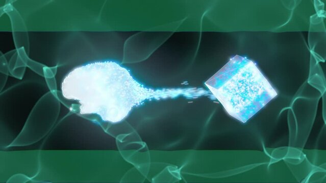 Mind uploading, transfer - whole brain emulation - Sci-Fi Digitizing the Brain - Abstract 3D Animation