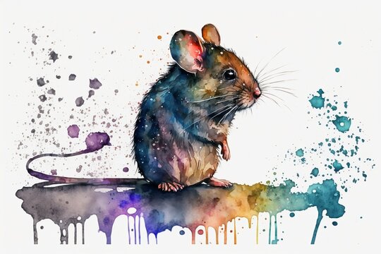 Mouse Watercolor Clipart for Your Pet Projects, Generative AI