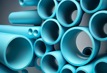 PVC water tubes isolated on white background. 3D illustration. Generative AI