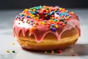 Colorful Donuts Served on a Table Generative AI