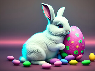 Cute Easter Bunny Background and wallpaper