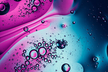 air bubbles in cold drink with colorful lights
