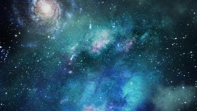 blue galaxy and nebula space background.