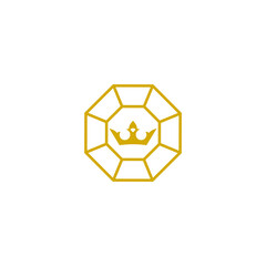 Diamond crown logo isolated on transparent background