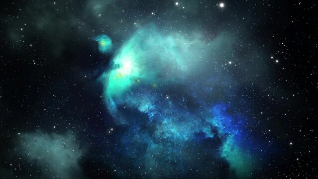 blue space and nebula background.