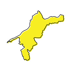 Obraz premium Simple outline map of Ehime is a prefecture of Japan