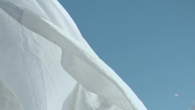 Crumpled shirt that takes the wind in slow motion