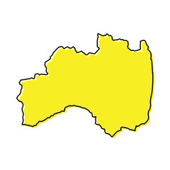 Simple outline map of Fukushima is a prefecture of Japan