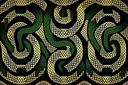 Reptilian Rhythms: Patterned Snake Designs, Generative AI