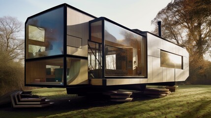 Innovative Modular Home with Customizable Rooms and Shape-Shifting Exterior for Seamless Adaptatio, Generative AI