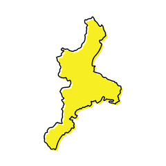 Simple outline map of Mie is a prefecture of Japan