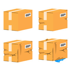 Cardboard Box - From Perfect to Wet and Worn Out