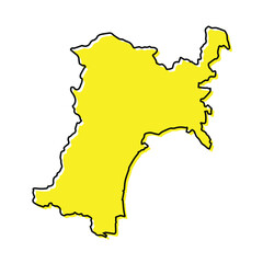 Fototapeta premium Simple outline map of Miyagi is a prefecture of Japan