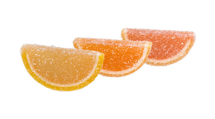 Fototapeta na wymiar Fruit jelly on a white