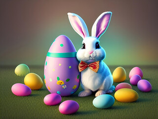 Cute Easter Bunny Background and wallpaper