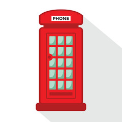 phone booth, telephone vintage, vector illustration 