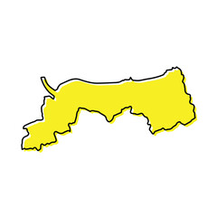 Simple outline map of Tottori is a prefecture of Japan